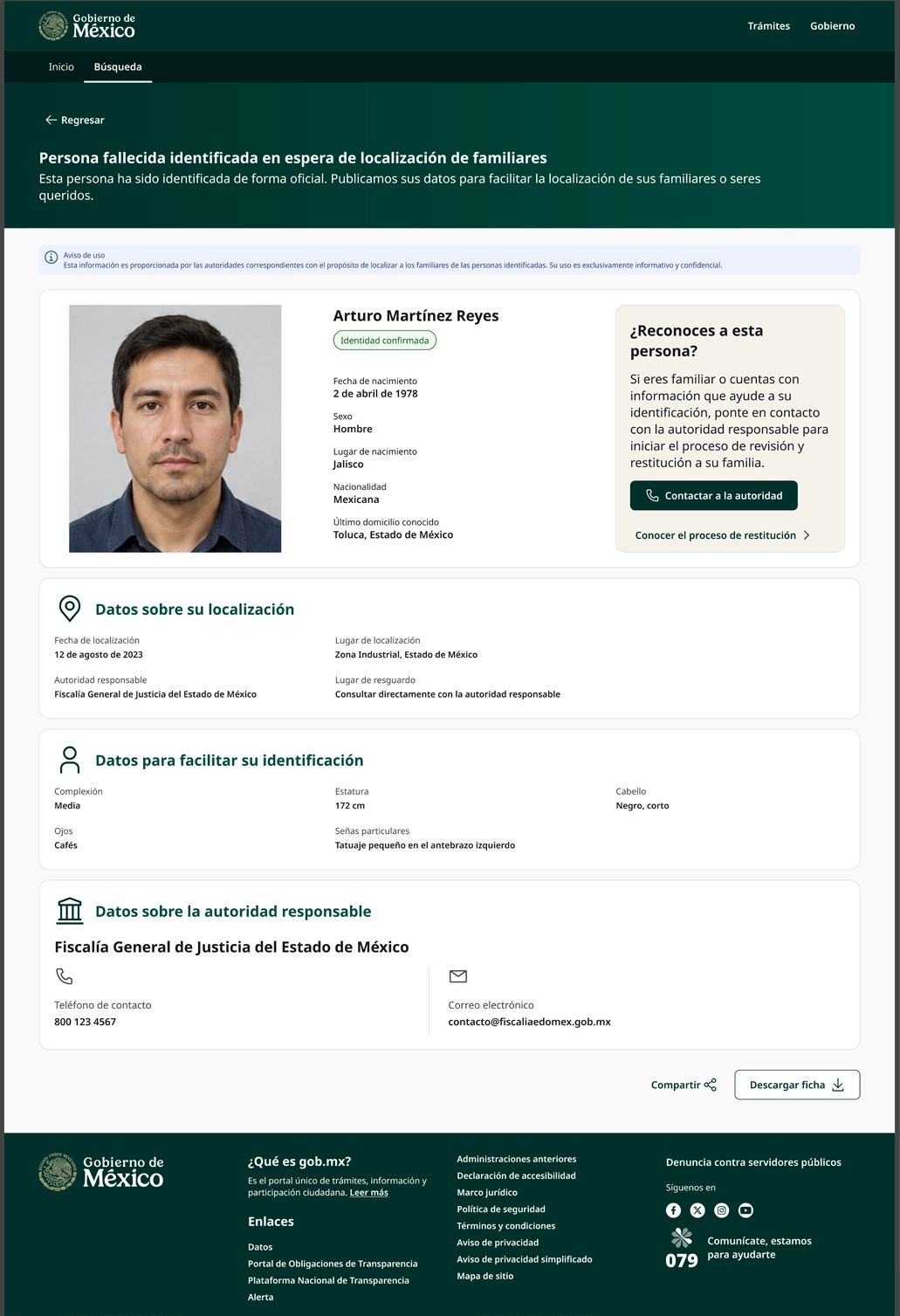 Scheda unificata di identificazione Conecta Identidad